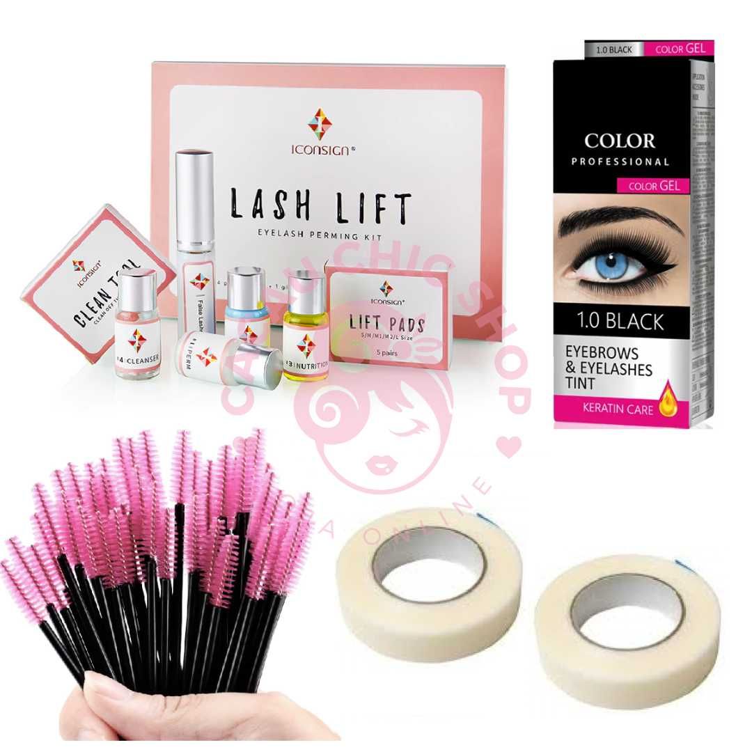 Kit Completo Lifting de Pestanas+Tinta+2Fita Proteção + 20 Escovinhas