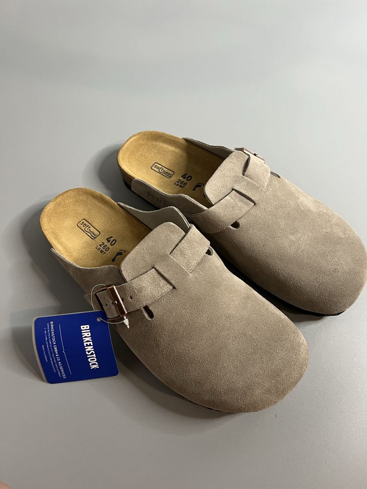 Взуття шлепки birkenstock замшеві шльопанці