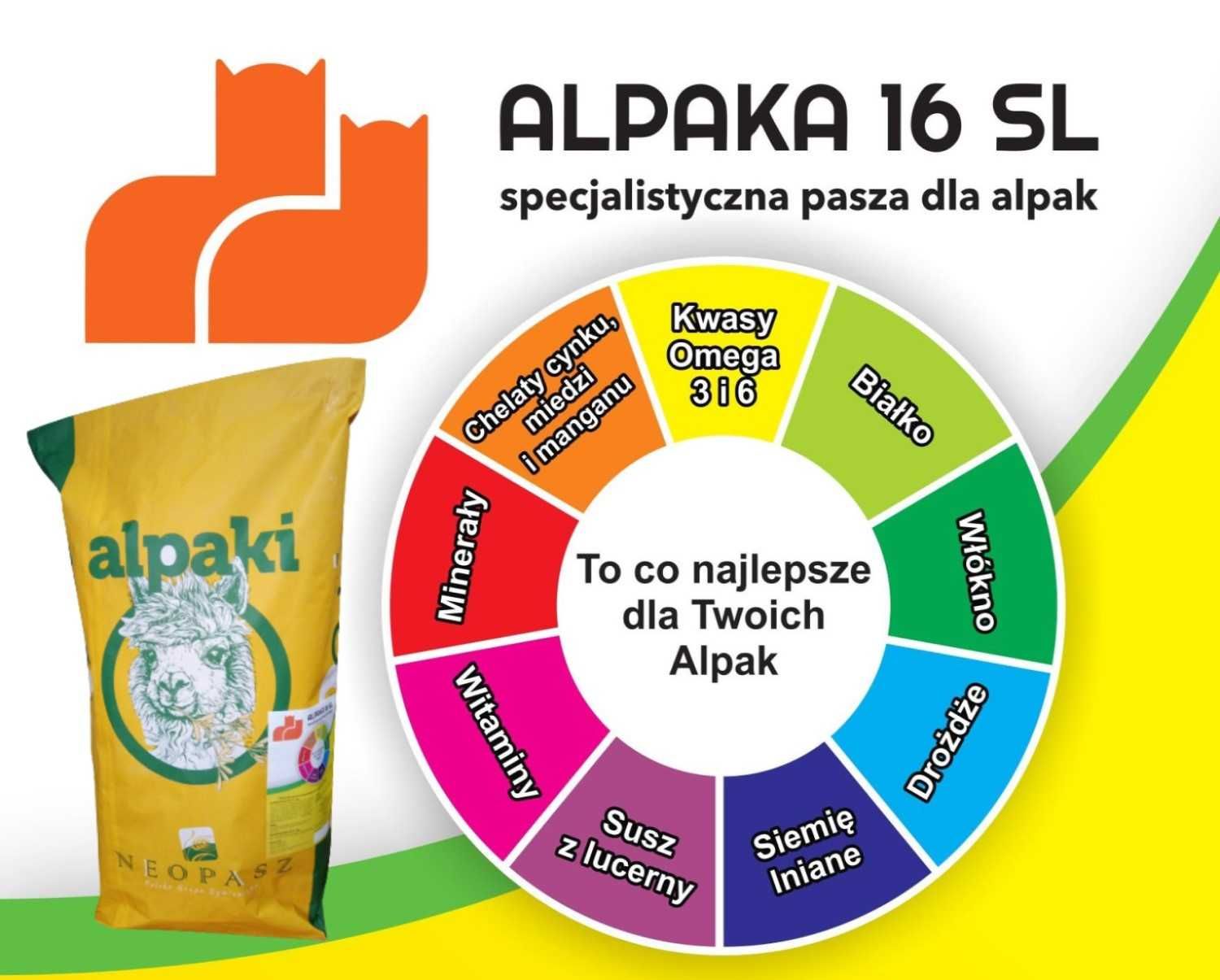 Pasza karma dla alpak ALPAKA 16SL alpaki. 800kg - dostawa GRATIS.