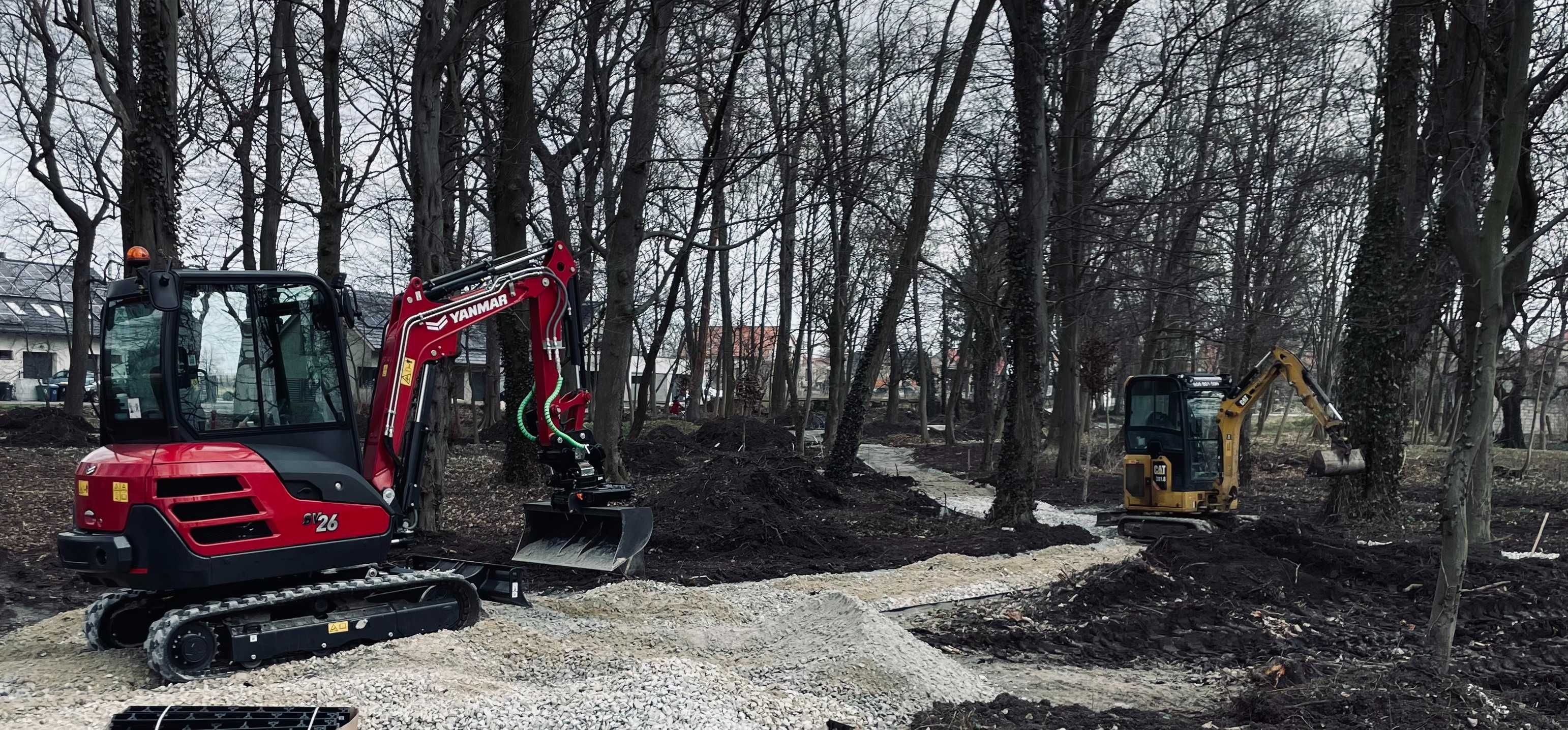 Prace ziemne, koparka 3 tony , wykopy pod fundamenty,  usługi koparką