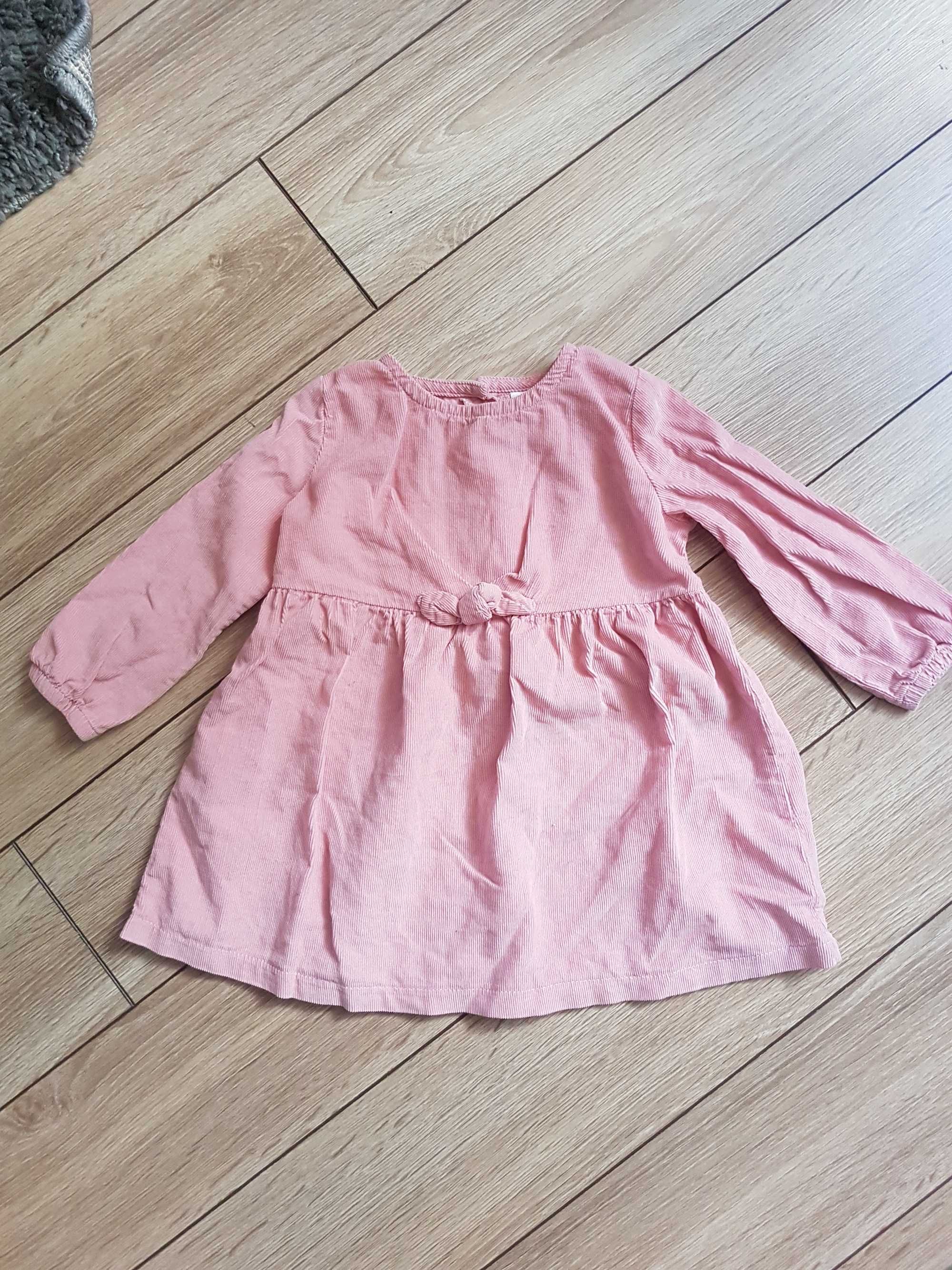 Zestaw ubranek dla dziewczynki 74 bluzeczki sukienka kamizelka