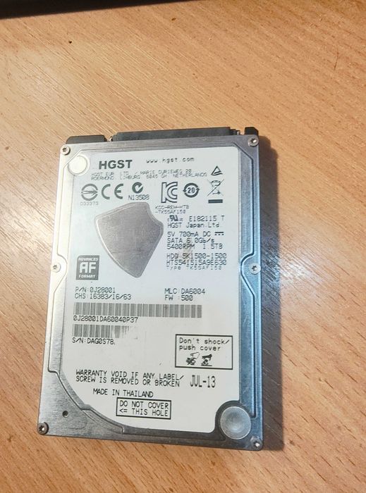 HDD SATA3 HGST 1.5TB 1500GB 2.5" для ноутбука