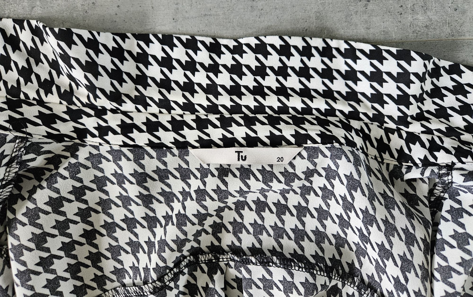 Czarno Biała koszula pepitka Tu 20 l-xxl