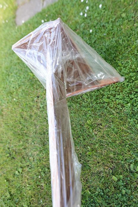 Ława politowa styl PRL niski stolik dł. 140 cm x 60 cm  lakierowana