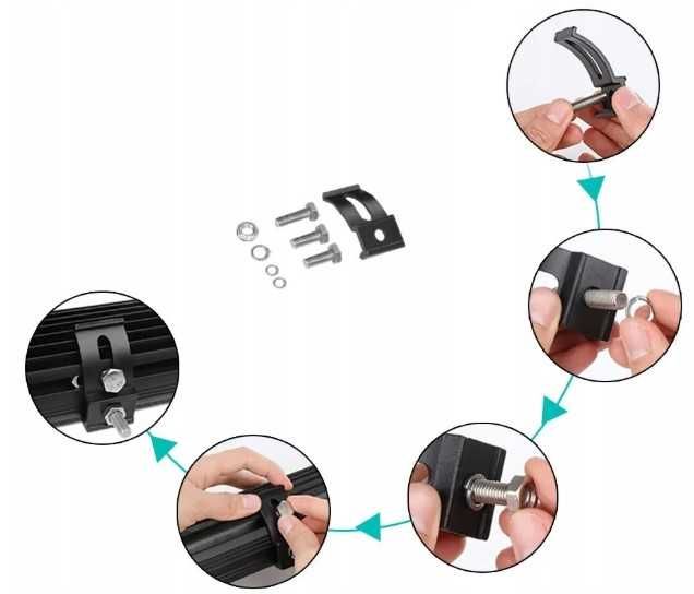 Lampa Robocza LED Bar 27cm 180W 12 24V Cree Dalekosiężna Do Ciągnika