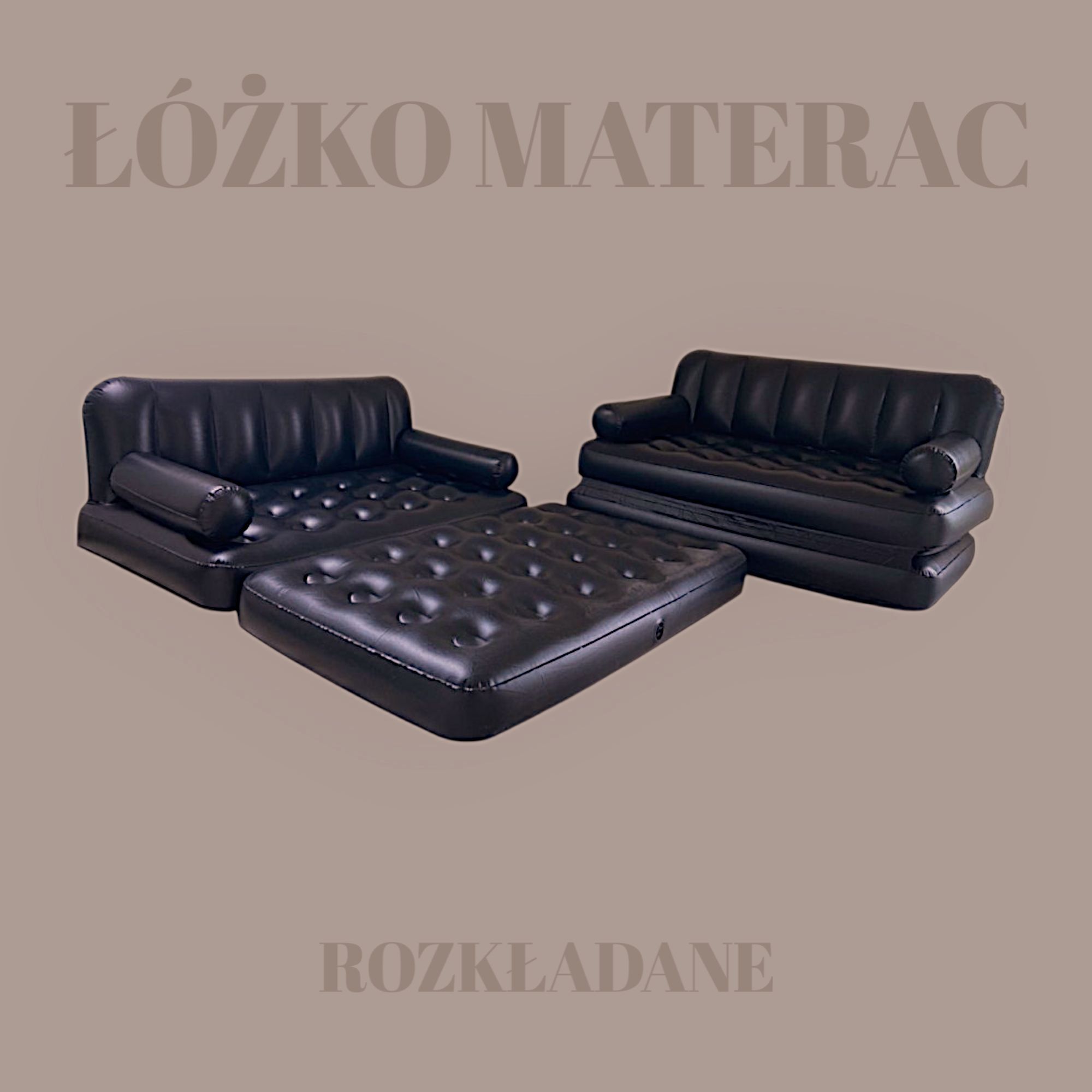 Materac dwuosobowy Bestway Super Sofa 152x188x64 cm czarny