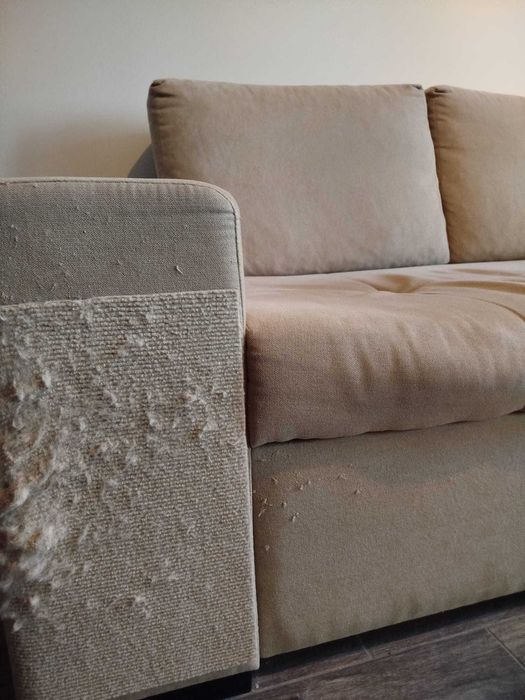 Sofá cama de 2 lugares em tecido - cor bege