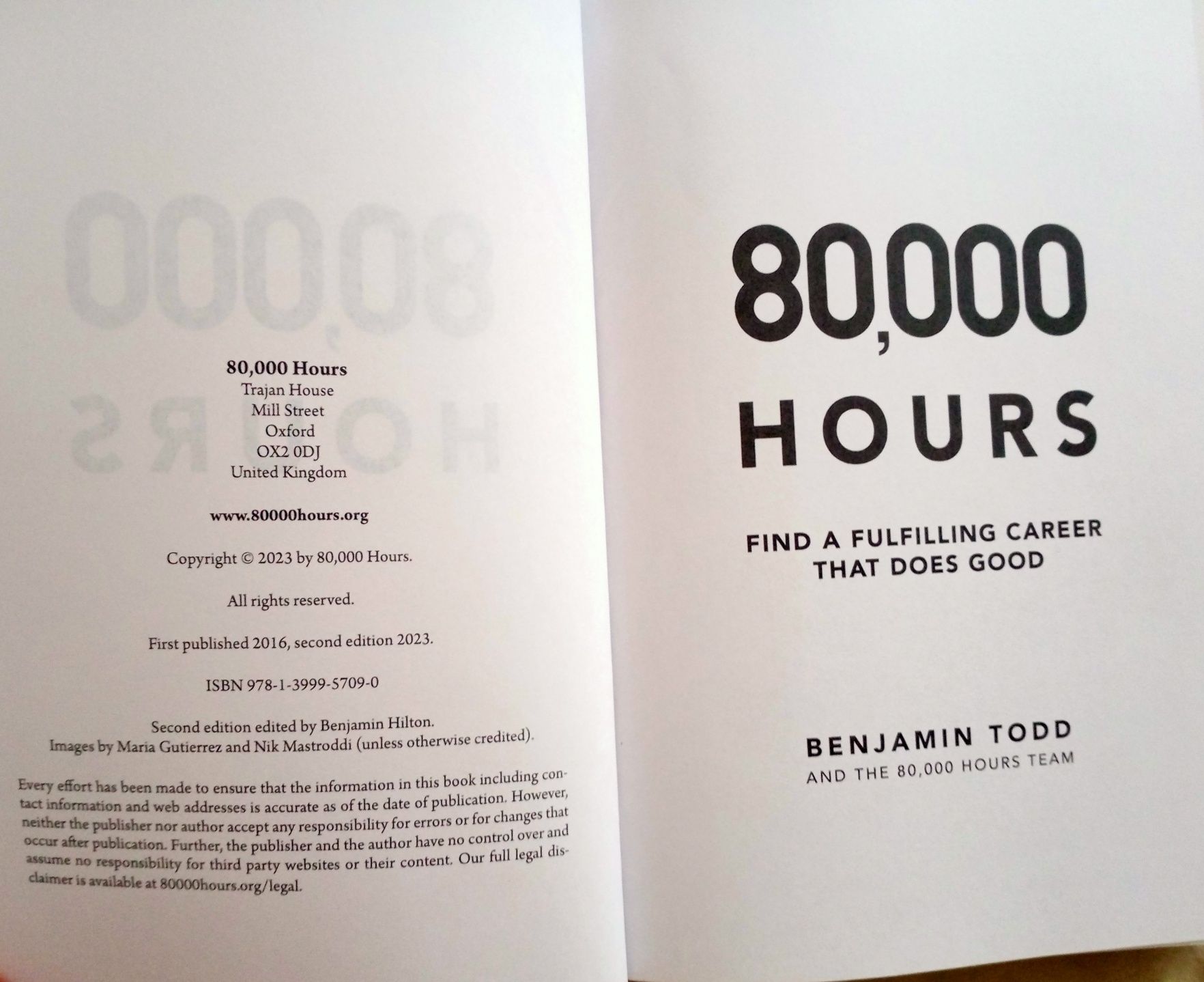 80,000 Hours: Find a fulfilling career that does good. : Todd ...