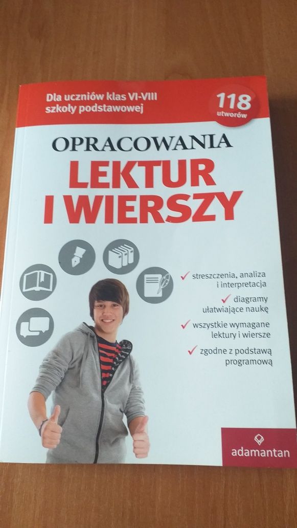 Opracowania lektur i wierszy. Stan świetny  klas VI-VIII 432str