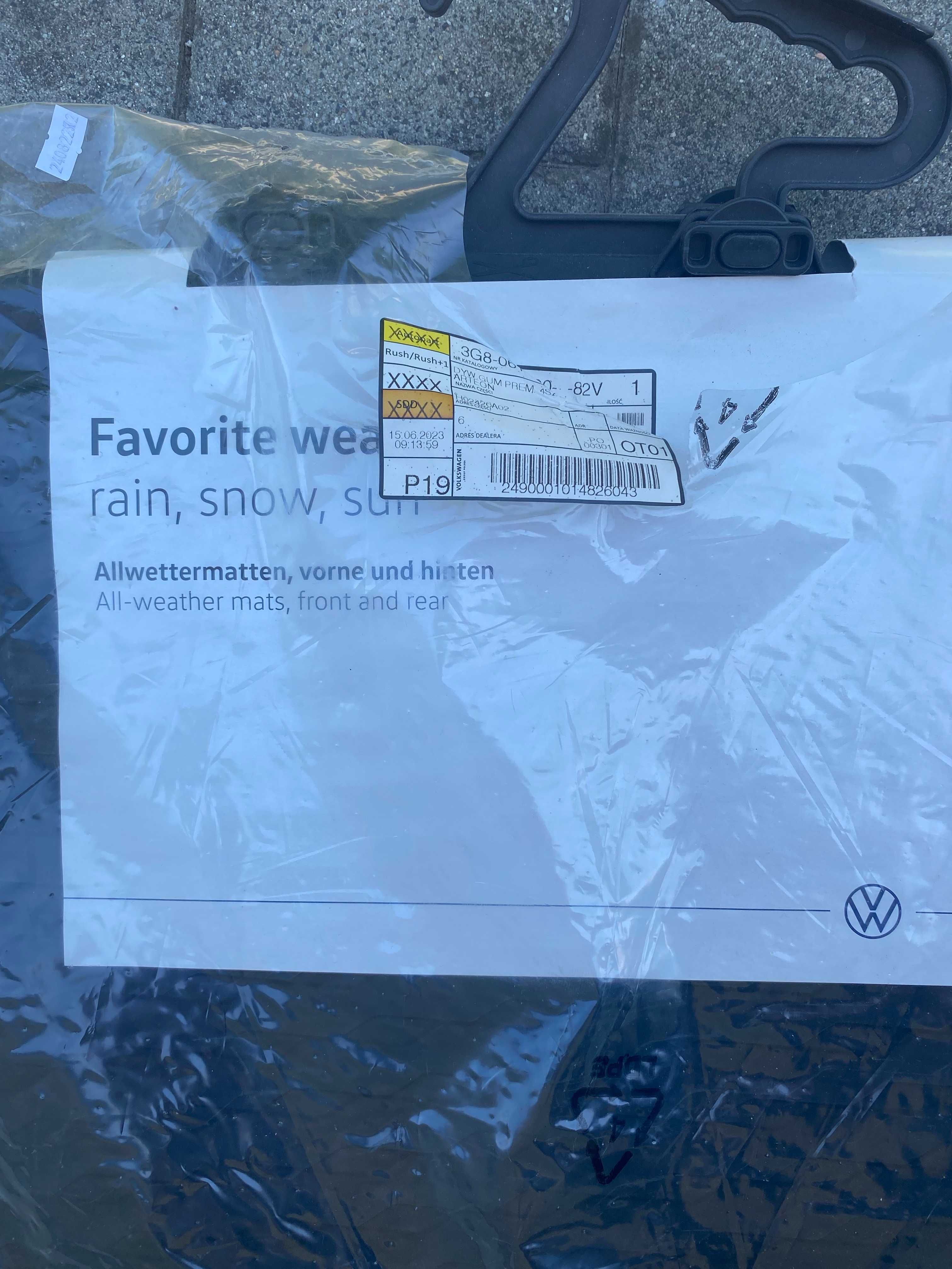 Oryginalne nowe dywaniki gumowe VW Arteon, komplet 4 szt.