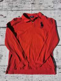 Czerwona bluza polo ralph lauren big pony crewneck