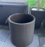 Donica cylinder keter L brązowa ratanowa rattan