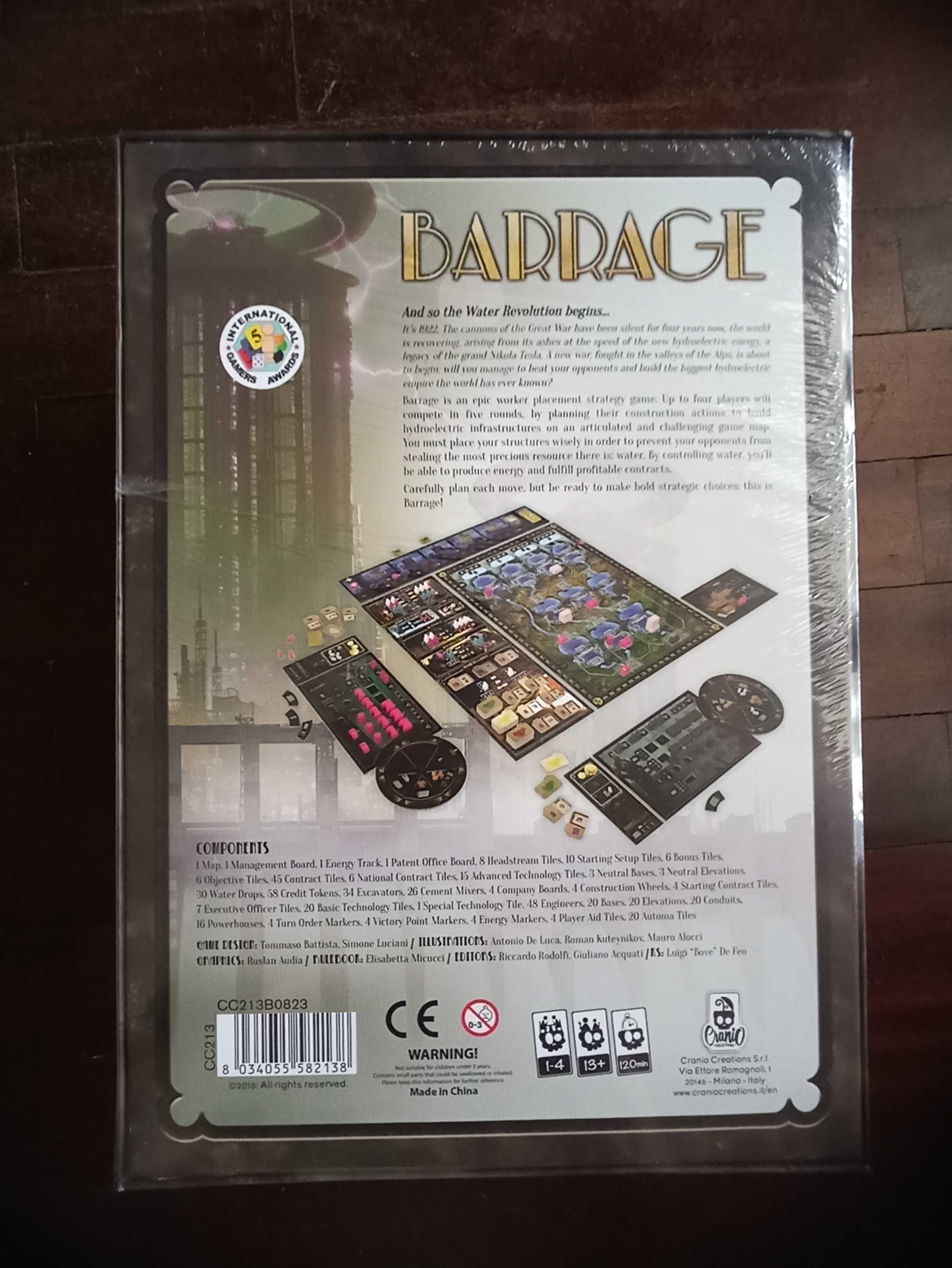 Jogo de tabuleiro *selado* Barrage (board game) + 3 expansões + extras