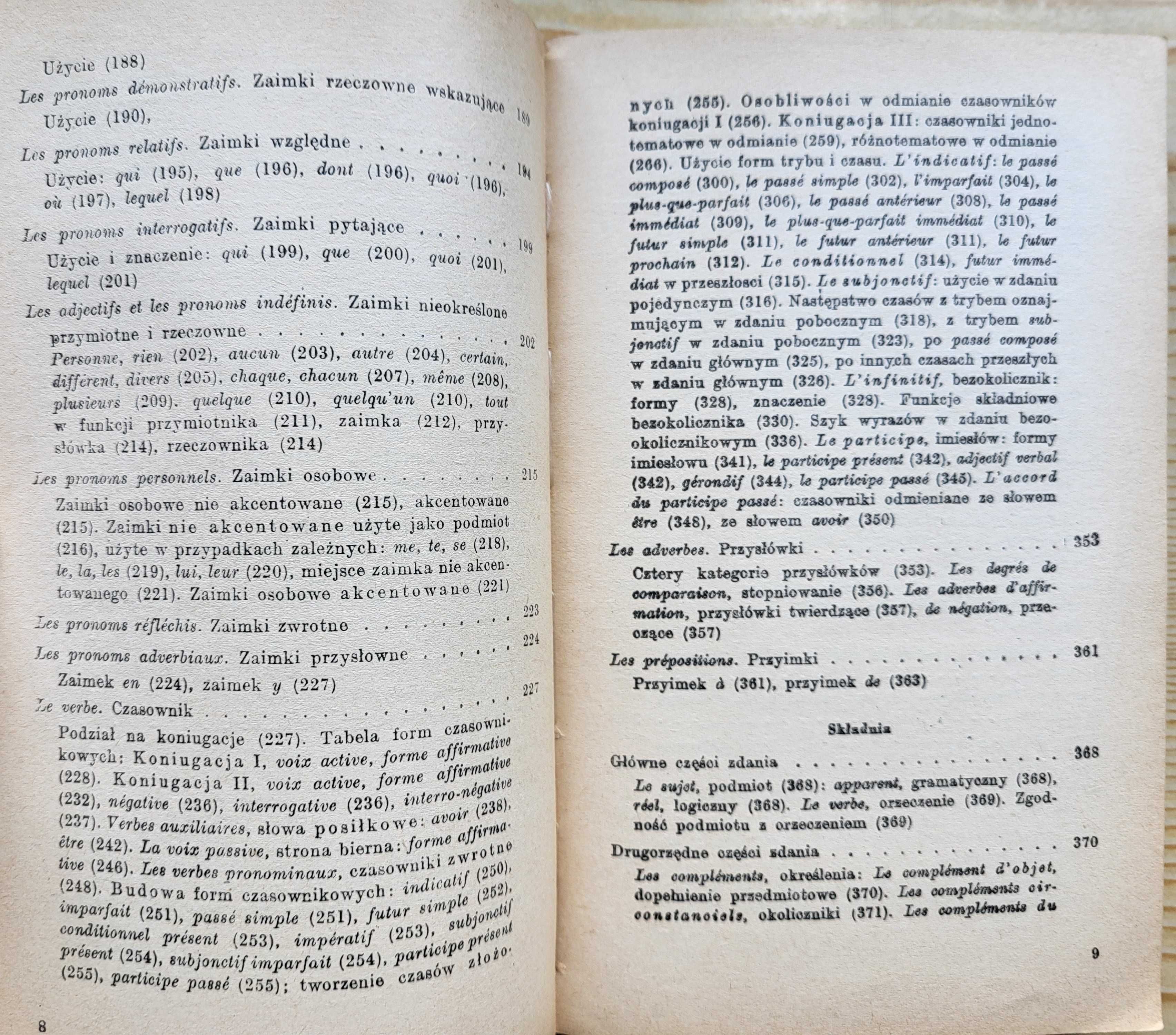 Henryk Łebek "Zarys gramatyki francuskiej" - stan B. DOBRY - TANIO!