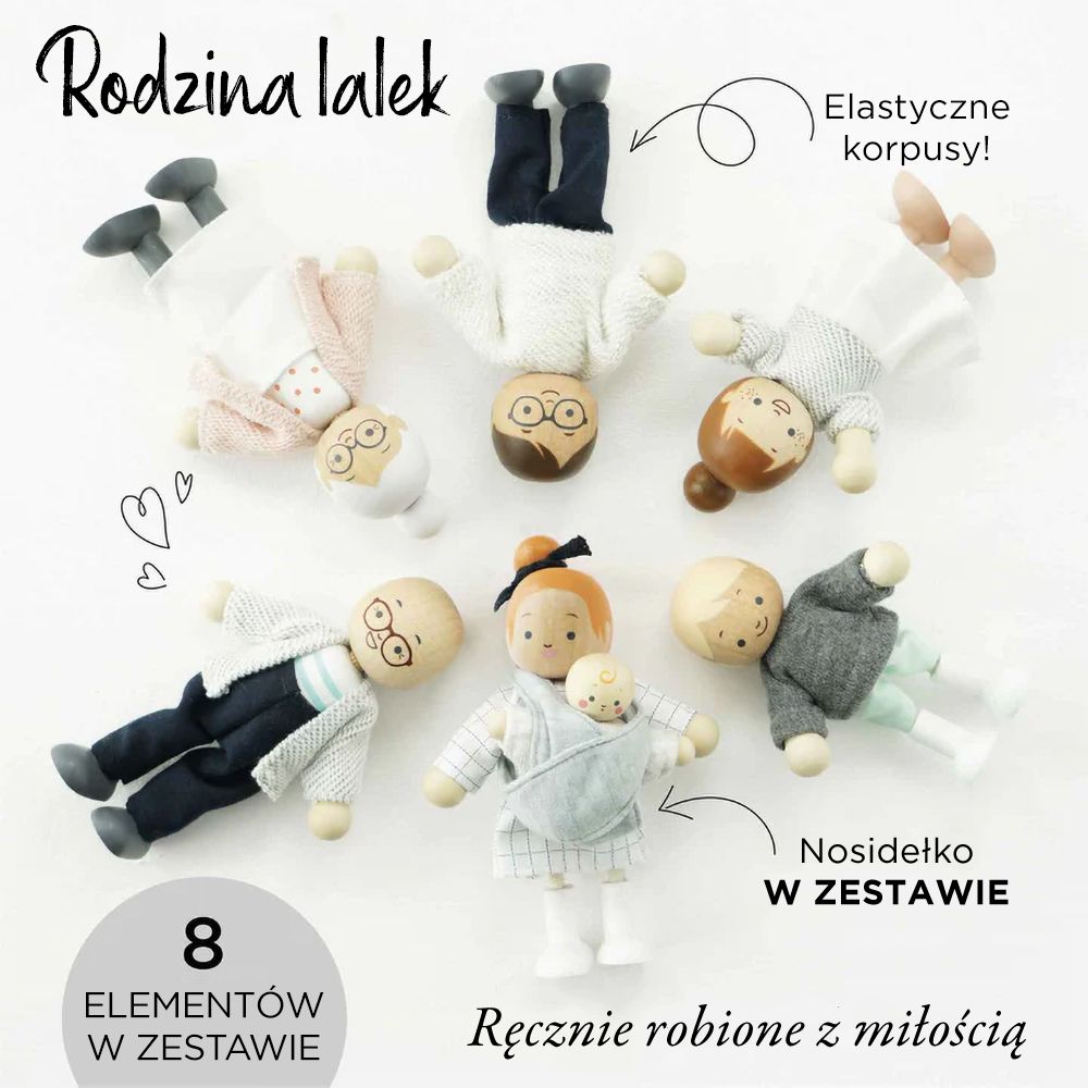 Rodzina lalek, zabawka, laleczki do domków figurki Le Toy Van