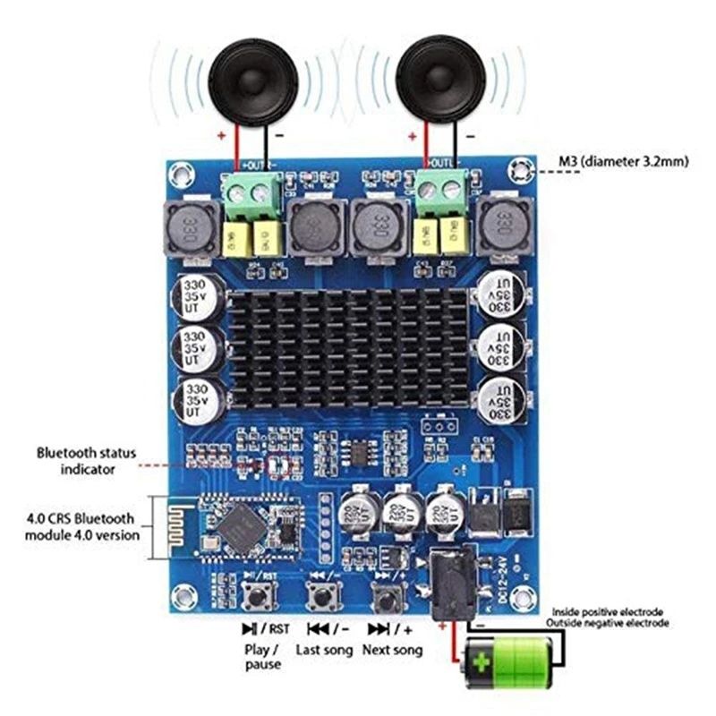 XH-M548 Стерео підсилювач звуку 2х50W D клас, Bluetooth 5.0 (TPA3116D2