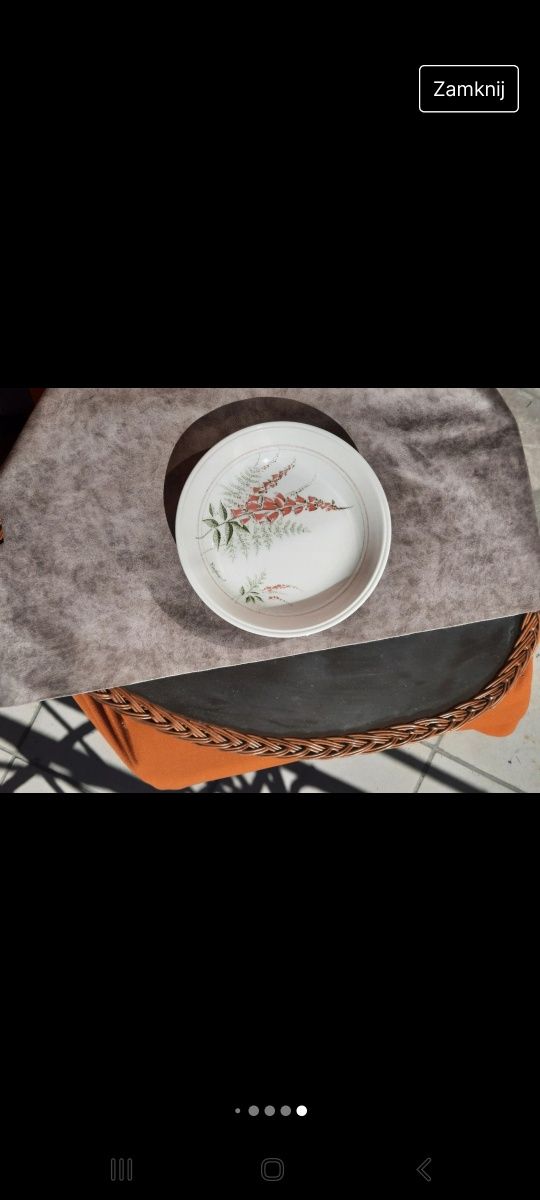 Zestaw talerzy głębokich porcelana anglia rośliny dzwoneczki kwiaty