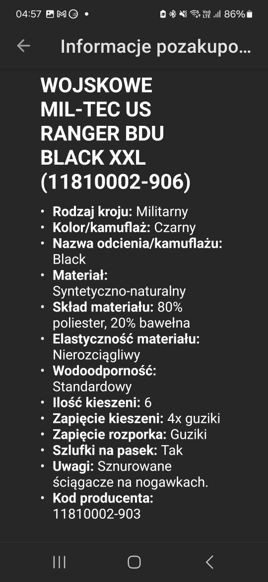 Bojówki męskie Mil tec 2/3 xl