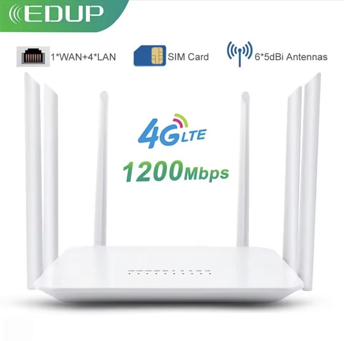 Router Edup rt2665, Cartão Sim 4G, wi-fi 1200mbps