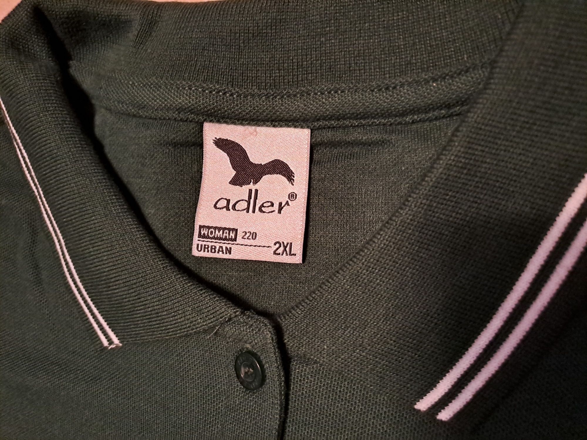 Polo damskie, nowe, ciemnozielone,  2XL, Adler