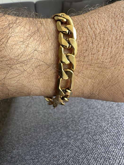 Bransoleta - męska kolor złota - figaro wzór - polecam !!!