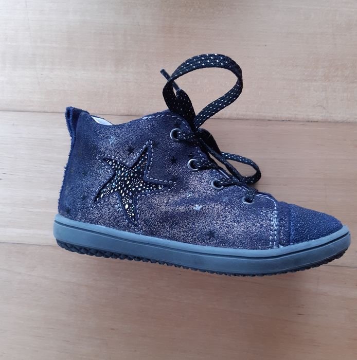 Bota menina azul em pele, tamanho 25