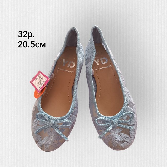 Балетки прозорі з вишивкою Primark 32р.