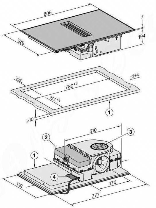 Варильна поверхня з витяжкою Miele KMDA 7473 — індукційна, 80 см