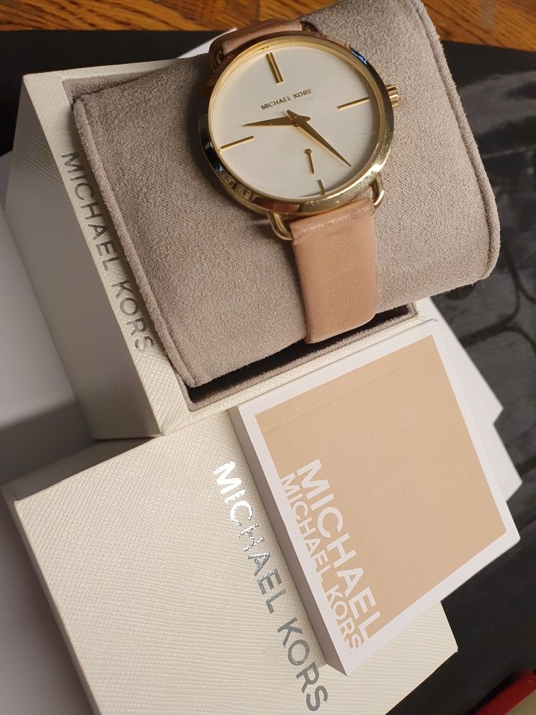 MICHAEL KORS zegarek oryginalny, bialo- złoty