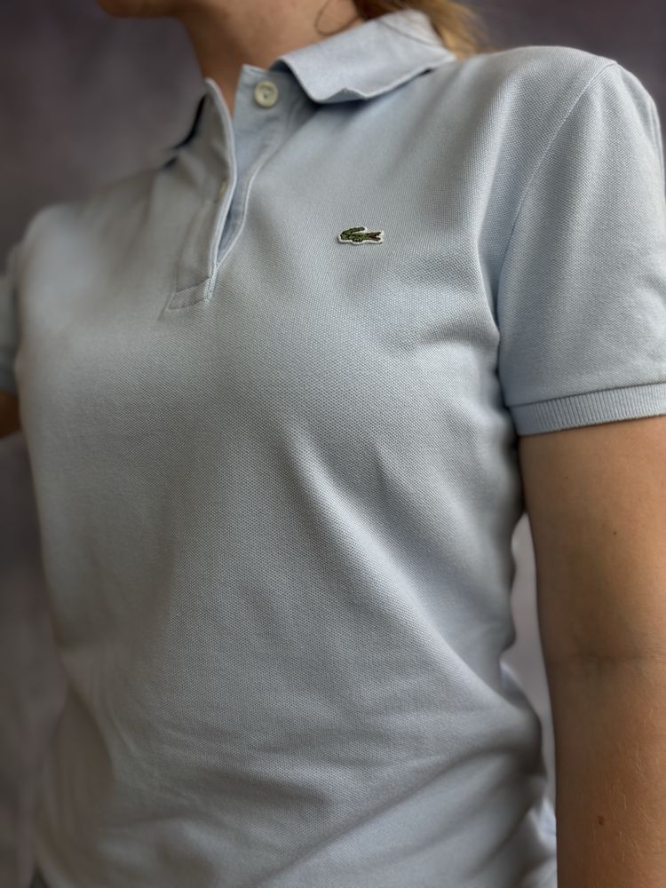 Жіноча футболка поло Lacoste блакитна