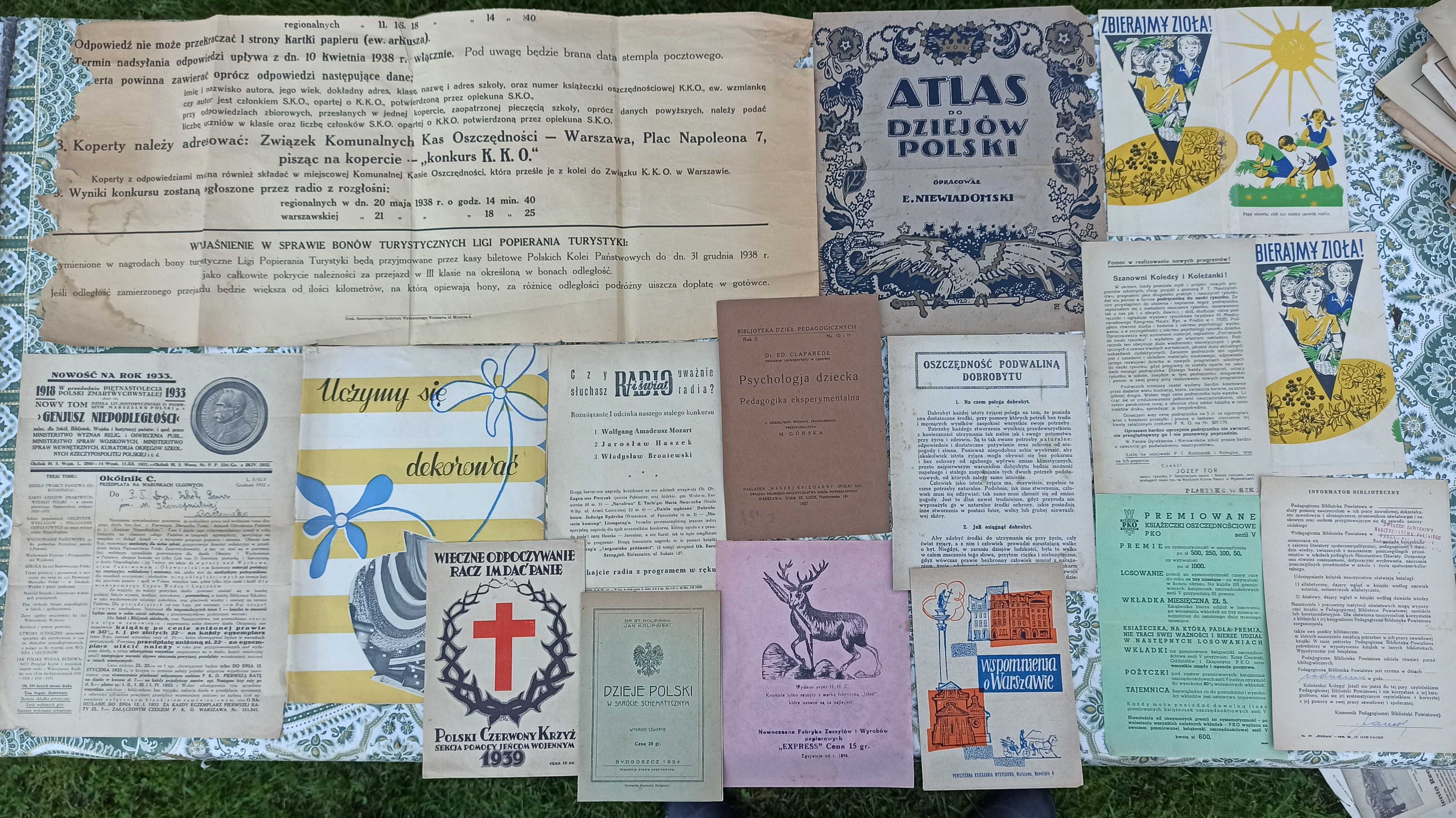 Przedwojenne papierowe artykuły/banery/afisze/reklamy z lat 20,30 XXw.