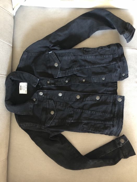 Bershka katana czarna jeansowa kurtka dzins XS mlodziezowa jesienna