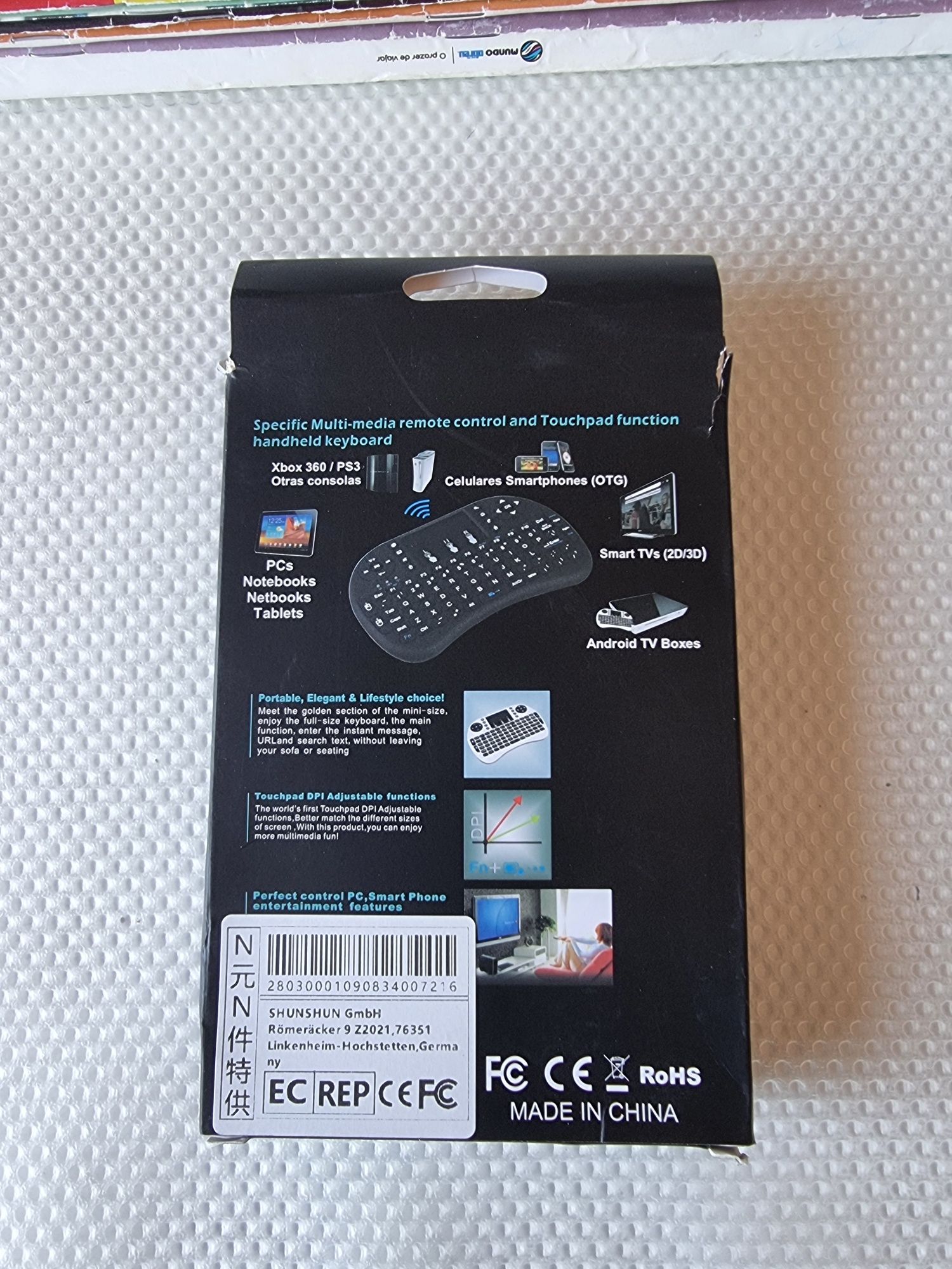 Teclado Mini Wireless com Touchpad