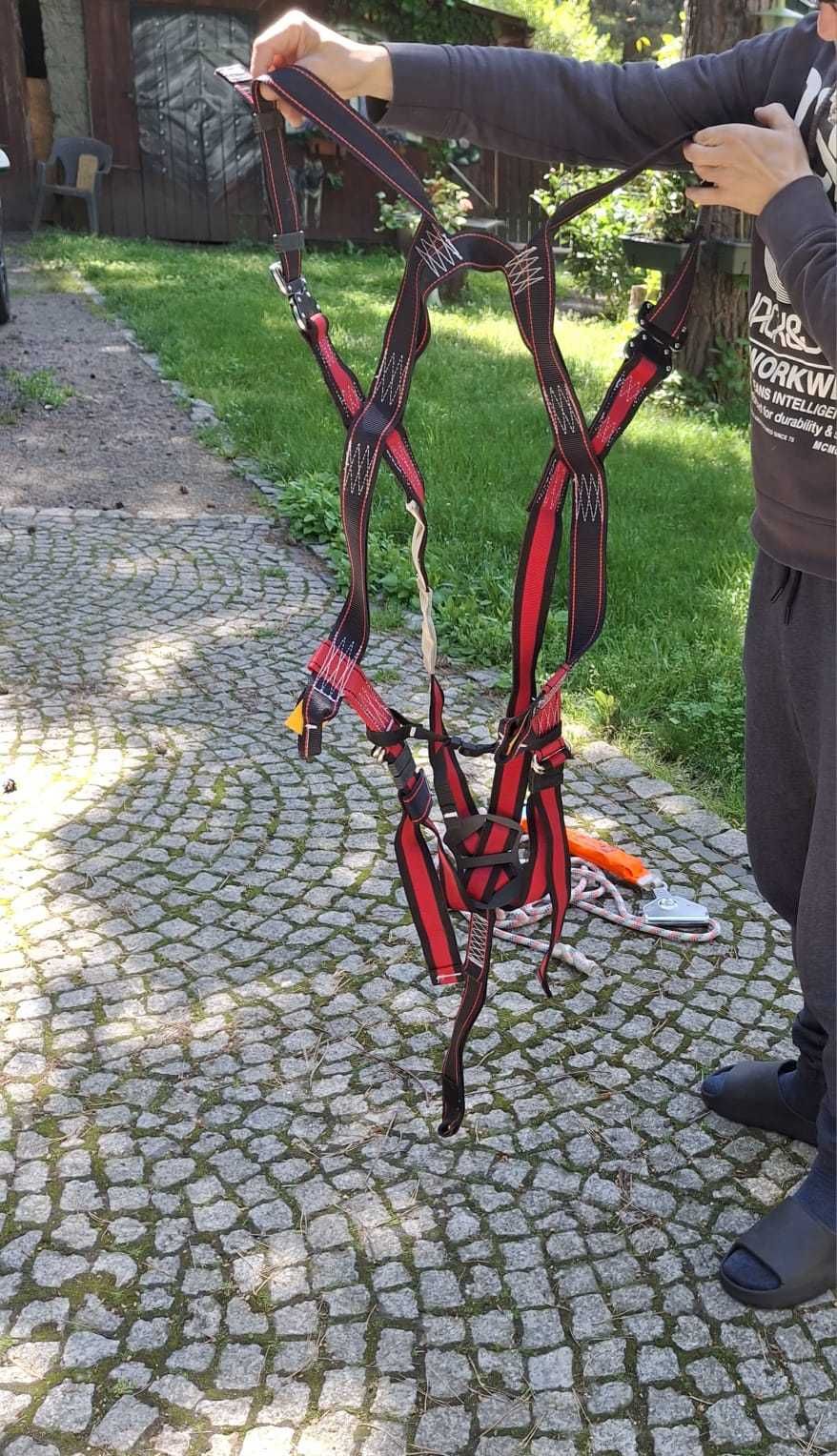 Zestaw zabezpieczający przed upadkiem z wysokości + szelki M-XL