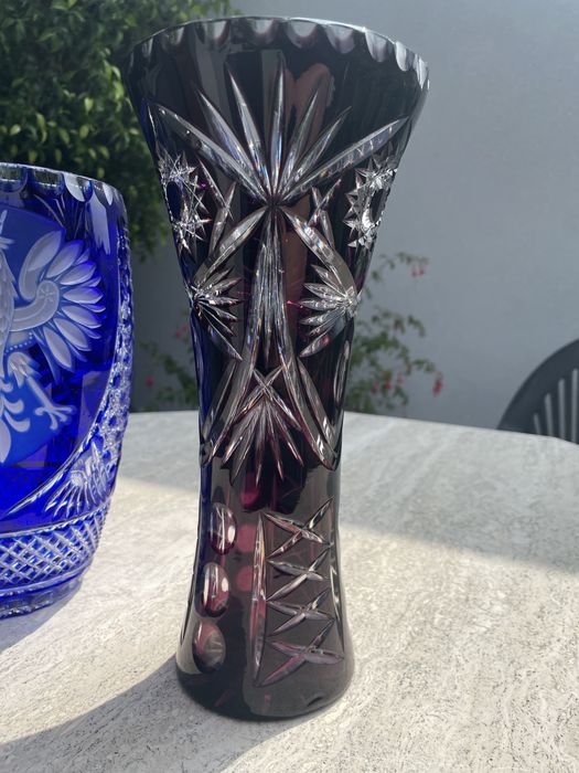 Kryształ kolorowy misternie rżnięty PRL