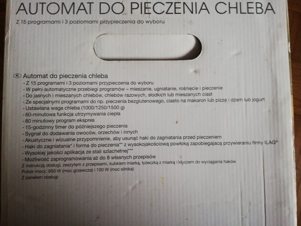 Automat do pieczeka chleba z 15 programami Silver Crest Wysyłka Gratis