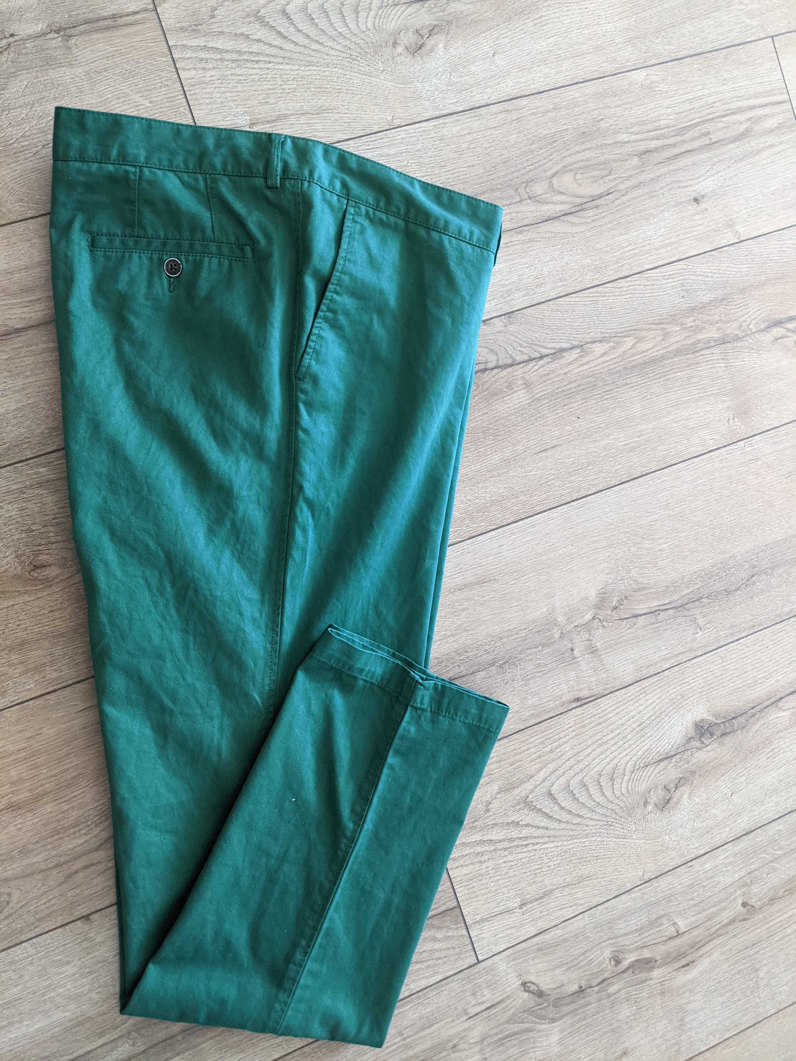 Spodnie męskie 6XL zielone bawełna jNowe pas120