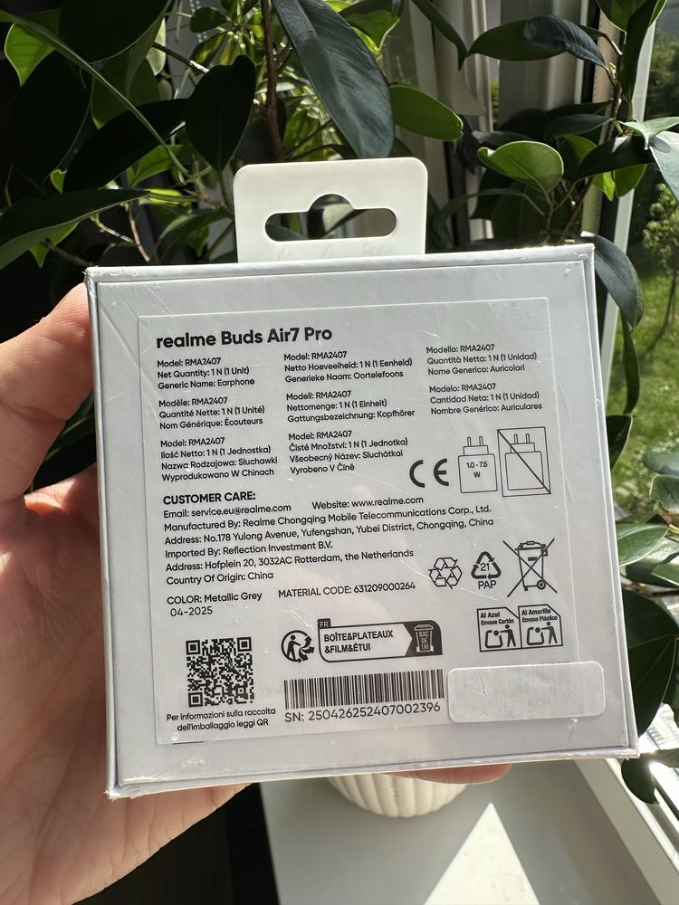 Słuchawki dokanałowe REALME Buds Air 7 Pro ANC Szare