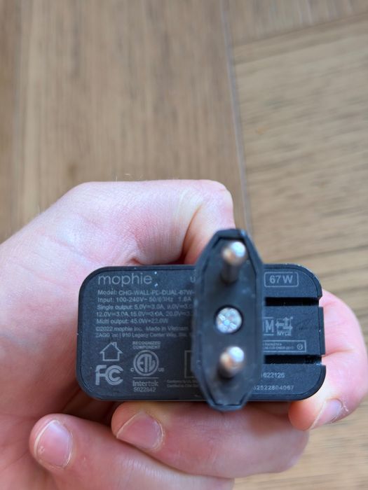Oryginalna ładowarka Mophie 67w do MacBook iPhone iPad 2x USB c