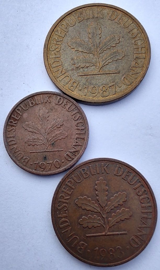 MONETY ŚWIATA Niemcy RFN zestaw 3 monet