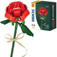 KLOCKI Czerwona Róża Kwiat z Klocków Roślina Florist Kwiaty SEMBO