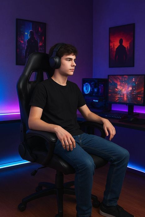 Fotel Gamingowy Biurowy Obrotowy Kubełkowy Krzesło Biurka Mocne 150kg