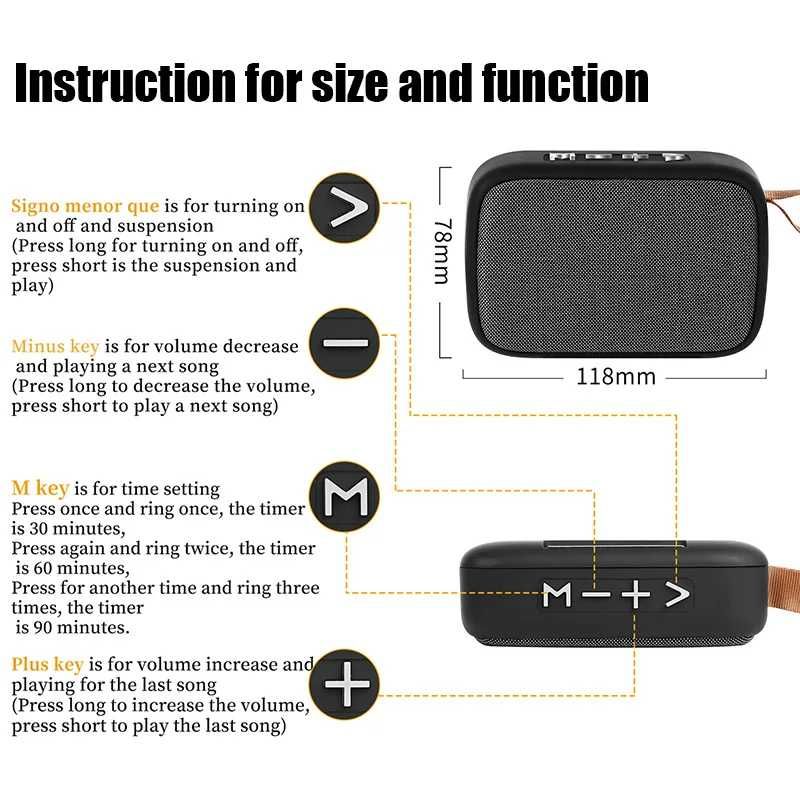 Alto-falante portátil bluetooth sem fio baixo subwoofer