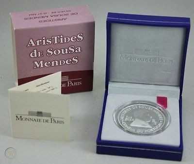 França Moeda de 1 1/2 Euros Aristides de Sousa Mendes prata proof 2007