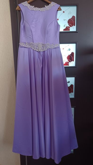 Сукня атласна, бузкова