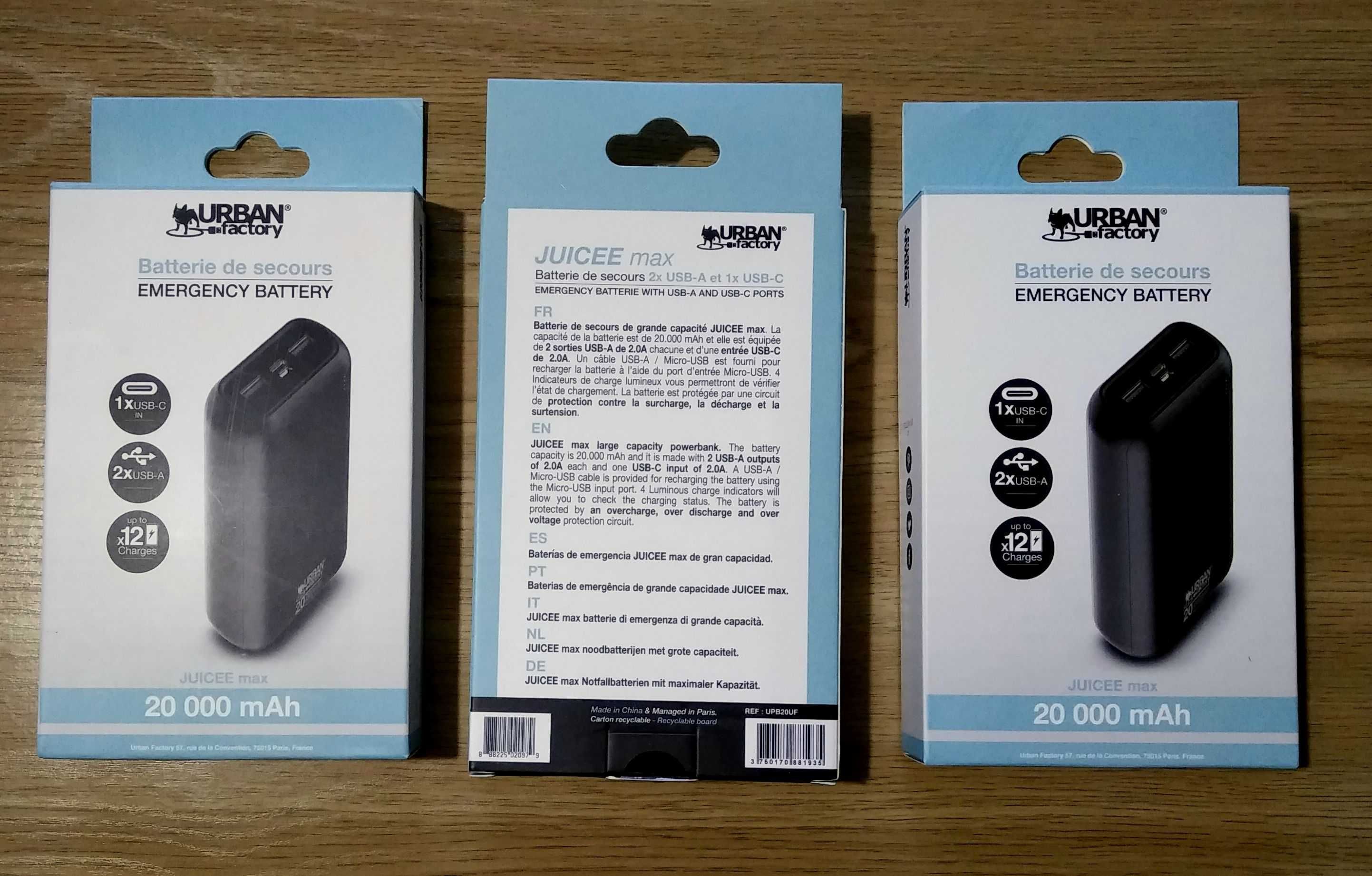 Умб power bank Urban Factory 20000 mah  Франция.