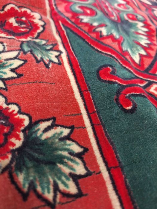 stary secesyjny welurowy kilim, obrus, narzuta