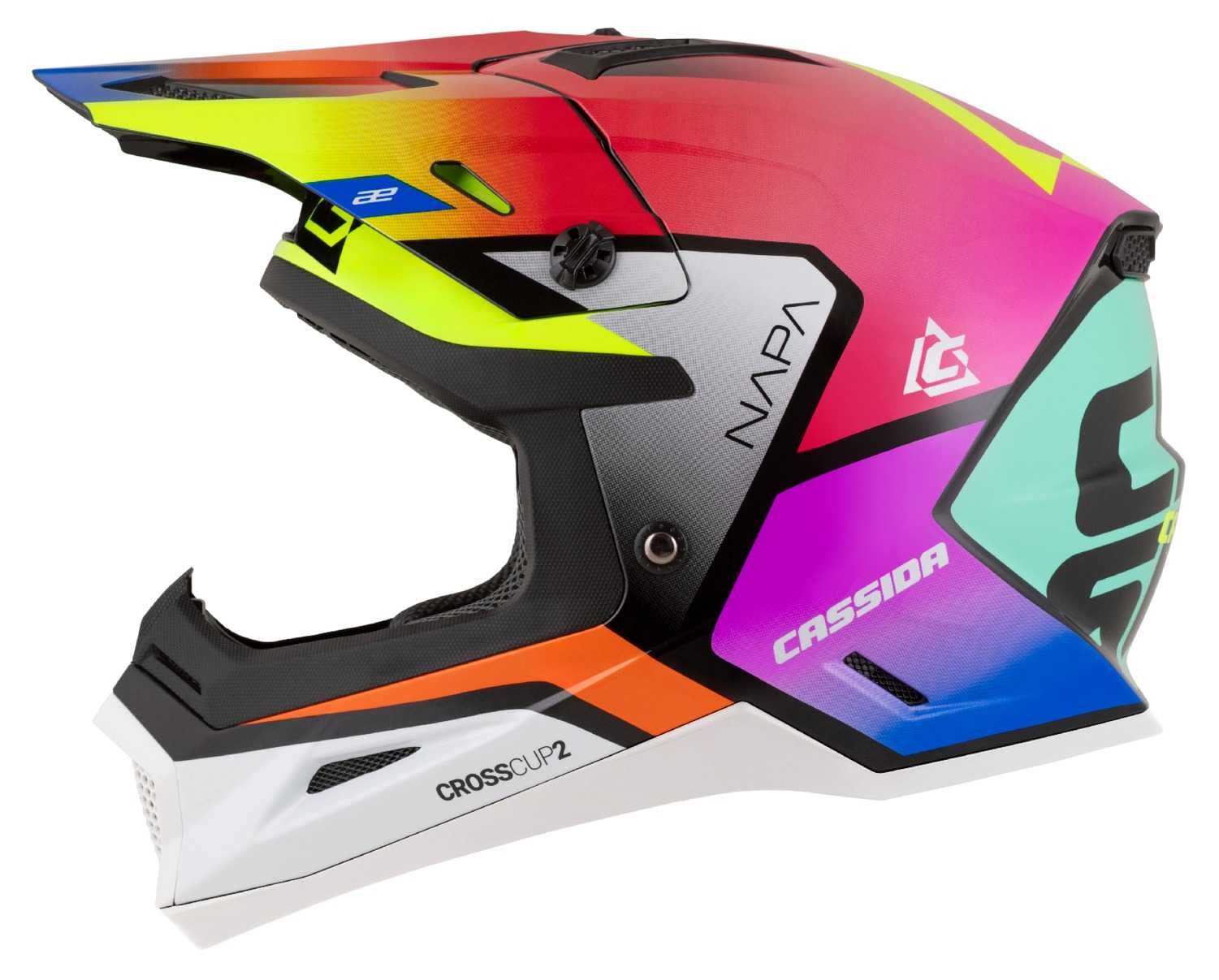 Kask Motocyklowy CASSIDA CROSS CUP2 Pod interkom XS-XXL +KOMINIARKA