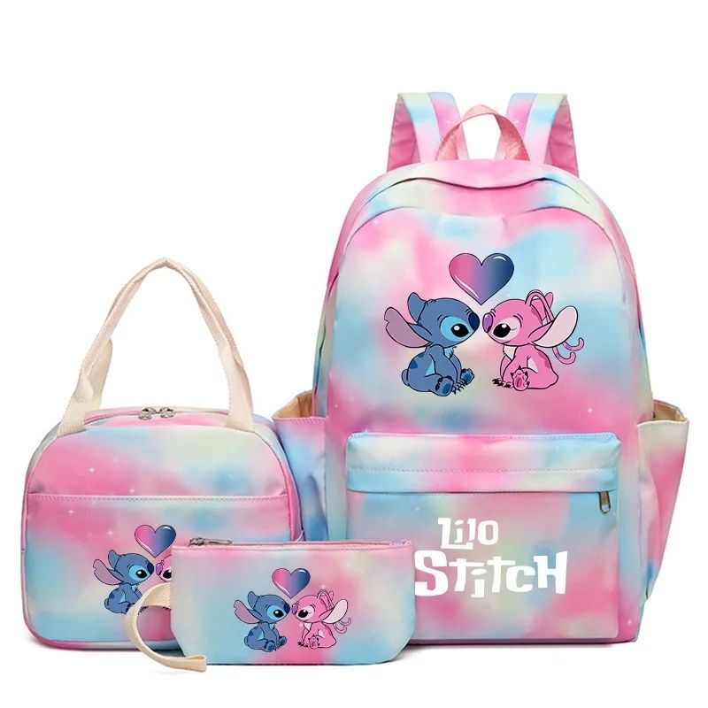 Mochila conjunto escolar stitch