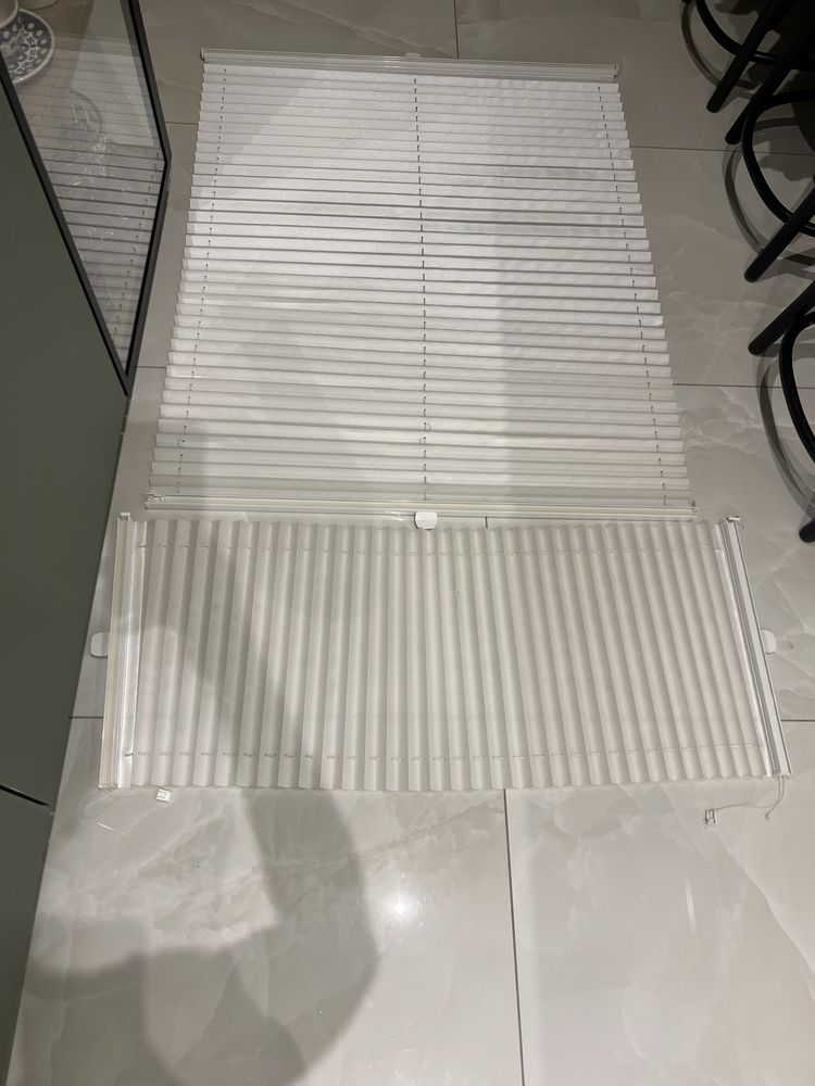 Żaluzje plisowane plisy białe 40 i 88 cm szerokości